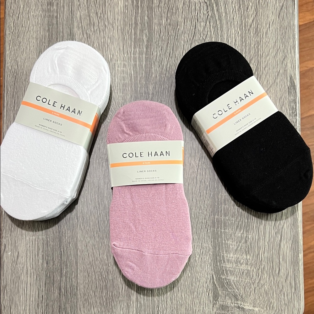 Cole Haan Men's Liner Socks - Black, Pink, White